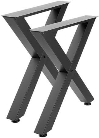 VEVOR Table Legs, 29.5" H x 29.9" W Steel Furniture Legs, Modular Design, Easy Assembly, 2204 lbs Max Load Heavy Duty, for Home Office Desk, Coffee Dinner Bar Tables, Workbench,2 PCS, X Frame, Black