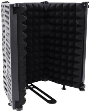 Foldable Soundproof Vocal Booth 3 Panel Desktop Isolation Booth for Podcast Studio Recording (3 panel)