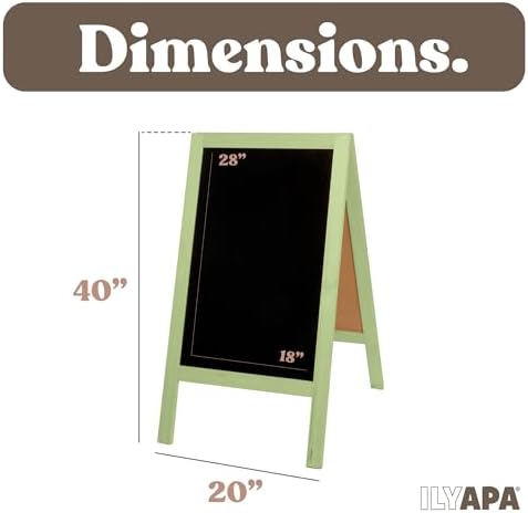 Ilyapa A Frame Chalk Board Easel Sign 40x20 in - Sandwich Signs Outdoor