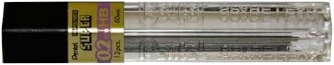 Pentel Super Hi-Polymer Lead Refill 0.2mm, Super Fine, HB, 12 Pieces/Tube (C502-HB)