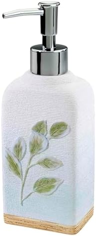 Avanti Linens - Bath Set, 3pc Countertop Accessories, Resin Lotion Pump, Toothbrush Holder & Soap Dish, Durable Bath Decor (Ombre Leaves Collection)