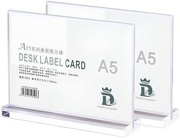 Acrylic Sign Holder (Transparent Horizontal A6 148×105mm/5.83×4.13 inches)
