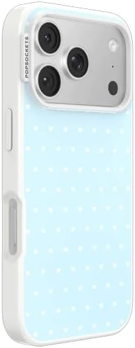 PopSockets iPhone 17 Pro Phone Case with MagSafe- Sweet Heart Blue | Magnetic, Wireless Charging, Camera & Drop Protection, Blue, Phone, Women
