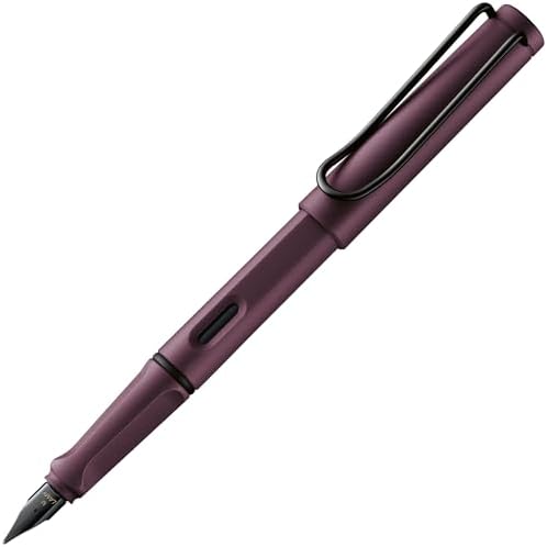LAMY safari scarlet - Fountain Pen with ergonomic grip & polished steel nib in size F - ideal for any Writing & Calligraphy - including LAMY T 10 blue cartridge - Right-Handed