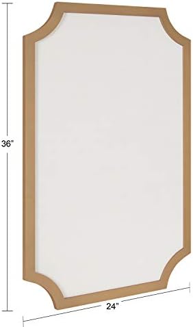 Kate and Laurel Holbrook Modern Scalloped Fabric Pinboard, 24 x 36, Gold, Decorative Bulletin Board for Wall