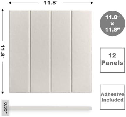 Felt Bulletin Board Tiles | Modern Cork Board Alternative | Large Cork Boards for Walls | Aesthetic Felt Wall Panels for Office & Home Decor | Pinboard & Photo Board (12-Pack) | Beige