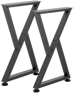 VEVOR Table Legs, 29.1" H x 18.6" W Steel Furniture Legs, Modular Design, Easy Assembly, 2204 lbs Max Load Heavy Duty, Z Shape for Home Office Desk DIY, Coffee Dinner Tables, Workbench,2 PCS, Black