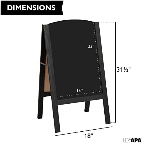 Ilyapa A Frame Chalk Board Easel Sign 18x31.5 in - Sandwich Signs Outdoor