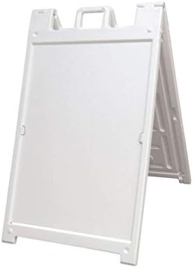 White 2-Pack of Plasticade Signicade Deluxe A-Frame Sidewalk Curb Sign Portable Folding Double-Sided Display with Quick-Change System