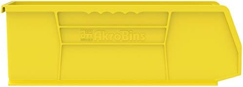 Akro-Mils 30234 AkroBins Plastic Storage Bins, 15"x5"x5", Yellow, 12-Pack