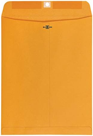 Amazon Basics Clasp Kraft Envelopes for Documents, Gummed Mailing, 10" x 13", 100-Pack
