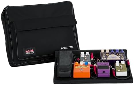 Gator Cases Wood Pedal Board with Nylon Carry Bag with External Pocket | 18 x 12" (GPT-BLACK)