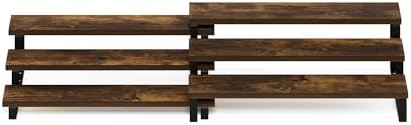 Furinno RAVEL Kitchen Countertop Organizer Set of 2, 3-Tier Counter Shelves, Kitchen Storage, Expandable, Spice Rack, for Pantry, Coffee Bar, Amber Pine
