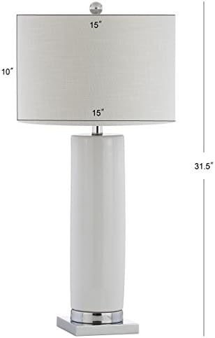 JONATHAN Y Dallas LED Table Lamp Ceramic Metal 31.5", White/Chrome