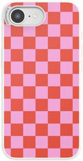 PopSockets iPhone 16/17E Phone Case with MagSafe- to-Go Wrap | Magnetic, Wireless Charging, Camera & Drop Protection, Checkered, Red, Textured