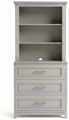 Martha Stewart Lily Pond Modular 3 Drawer Cabinet and Hutch, Sharkey Gray