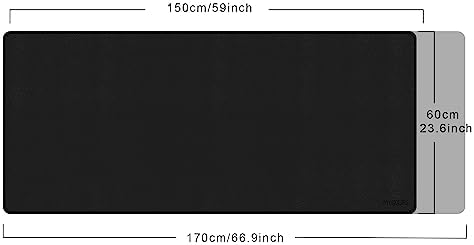 Mydours Extra Large 59" x 24" PU Leather Desk Pad,Gaming Mouse Pad, Black