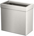 Gatco Modern Rectangle Wastebasket, Satin Nickel - Stainless Steel Trash Can with Removable Lid, Leakproof, 3 Gallon Capacity for Bathroom, Bedroom, Kitchen, or Office