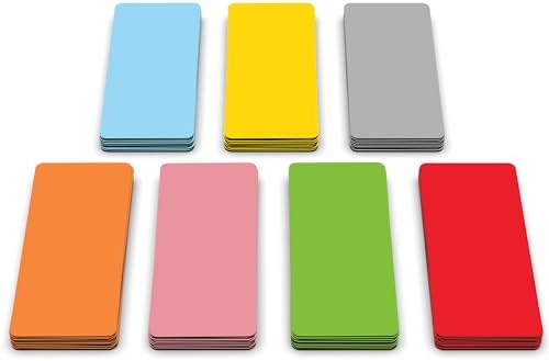 Attractivia Dry Erase Magnetic Labels 2.8 x 1.2 in, Solid Colors, Dry Erase Magnets, 60-Pack, Colored Erasable Write-On All-Purpose Labels, for Office, Education, Home, Whiteboard