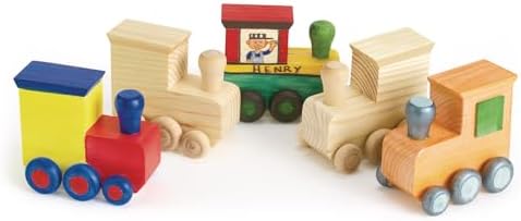 Colorations® Decorate Your Own Wooden Trains, Set of 12, Craft for Kids & Fun Home Activities, Create Unique & Personal Designs, Fun Kids Craft Project, Craft Project for Boys & Girls, Craft & Enjoy! | Kids' Craft for Home Activities, Create Personaliz...