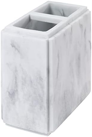 Avanti Linens - Toothbrush Holder, Resin Countertop Decor, Marble Inspired Bathroom Accessories (Catania Collection)