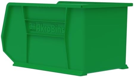 Akro-Mils 30260 AkroBins Plastic Storage Bins, 18"x11"x10", Green, 6-Pack