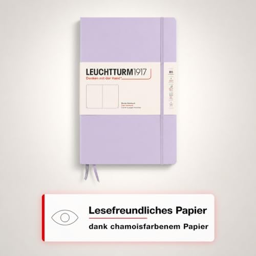 LEUCHTTURM1917 - Notebook Hardcover Composition B5-219 Numbered Pages for Writing and Journaling (Lilac, Plain)