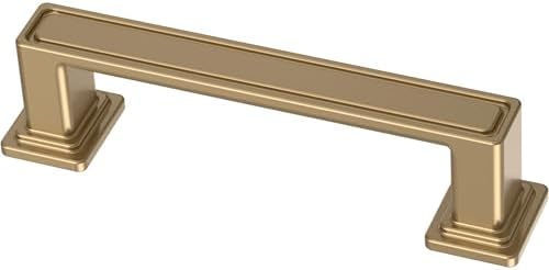 Franklin Brass 10 Pack Champagne Bronze Gold Cabinet Handles 3 inch (76mm) Kitchen Cabinet Handles and Drawer Pulls for Cupboards and Dressers | Recessed Square