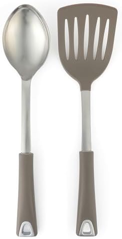 Martha Stewart 10 Piece Tools and Gadget Set W/Ceramic Crock - Linen White w/Grey Tools
