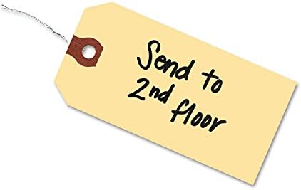 Avery® Shipping Tags with Wire, 11.5 pt. Stock, 4-1/4" x 2-1/8", 1,000 Manila Hang Tags (12604)
