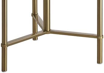 JONATHAN Y Chuck 59" Metal and Glass Side Table Floor Lamp, Brass Gold