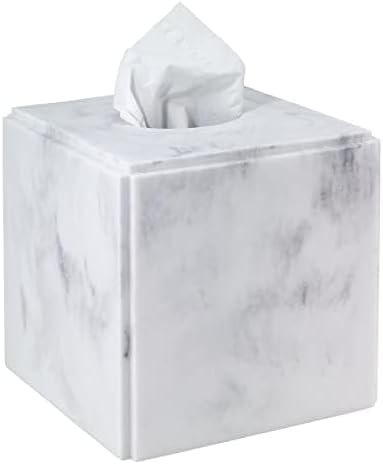 Avanti Linens - Tissue Box Cover, Resin Countertop Decor, Marble Design (Catania Collection)
