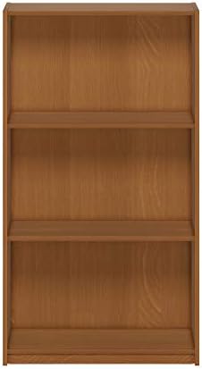Furinno Basic 3-Tier Book Shelf with Open Shelves, Light Cherry
