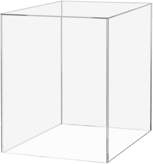 Acrylic Display Riser Box 12" x 12" x 16" Clear Throne with One Open Side No Lid Versatile Rectangular Lucite Retail Product Riser or Merchandise Storage Bin by Marketing Holders