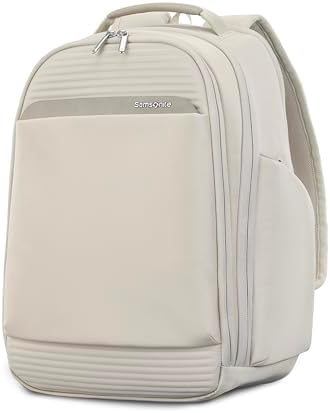 Samsonite Paralux Everyday Backpack - Laptop & Tablet Backpack with 5 Compartments, Removable TecKit™ Pouch, Microsuede Trim, Water Bottle Pockets - Work, Commute & Travel Bag - Stone Grey