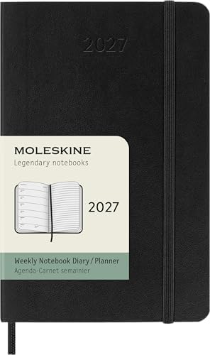 Moleskine 2027 12-Month Weekly Planner, Pocket, Black, Softcover