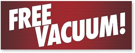 Free Vacuum 36" x 14" Decal | Advertise Your Business | All Weather Can Apply to Any Surface | Car Wash Vac Automaric Detailing | Made in The USA