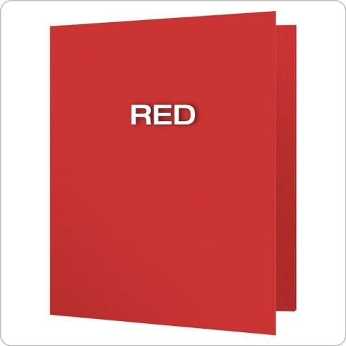 Oxford Two-Pocket Folders w/Fasteners, Red, Letter Size, 25 per Box (57711)