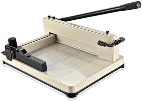Flexzion Guillotine Paper Cutter 12" A4 Professional Industrial Heavy Duty Scrapbooking Metal Base Trimmer Machine 400 Sheet Capacity for Office Commercial Photocopy Printing Shop