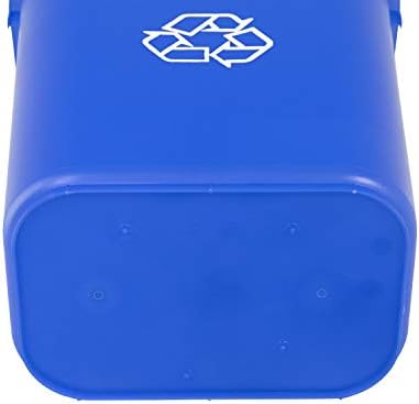 Amazon Basics Rectangular Commercial Office Wastebasket, Easy to Clean, Lightweight, 10 Gallon, Blue, Recycle Logo