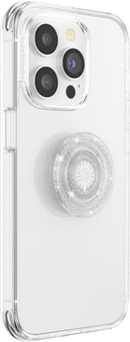 PopSockets Adhesive Phone Grip, Holder- Clear Glitter