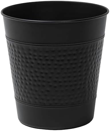 happimess Riley 2 Gal Hammered Steel Bin 10" H, Matte Black
