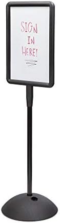 Safco Write Way Dry Erase Board Rectangle Sign, Rectangular Dual-Sided and Magnetic for Indoor and Outdoor Use, 65"in Height, Black