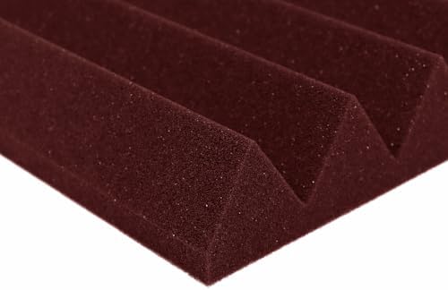 Foam Factory Inc 24 Pack Color Acoustic Foam Panel Studio Soundproofing Wedge Wall Tiles 12” X 12” X 2” (Burgundy)