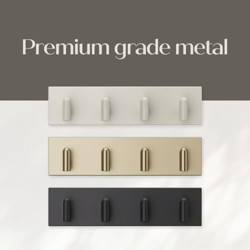 Command Decor Metal Key Rail, Light Beige, 1 Hook Rail, 8 Small Strips