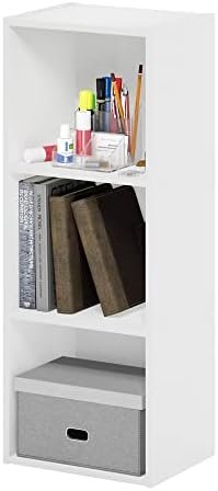 Furinno Pasir 3-Tier No Tool Assembly Open Shelf Bookcase, White