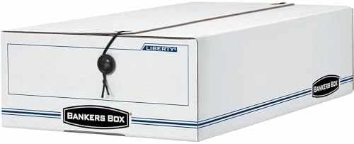 Bankers Box 12-Pack String & Button Check Box, 9" x 14-1/4" x 4"