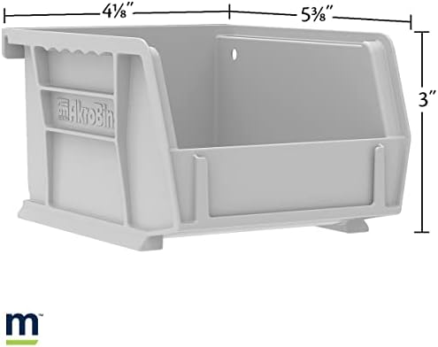 Akro-Mils 30210 AkroBins Plastic Storage Bins,Space-Saving Stackable Bins for Garage,Pantry,Craft Organization,5-Inch x 4-Inch x 3-Inch,Clear,(Pack of 24)