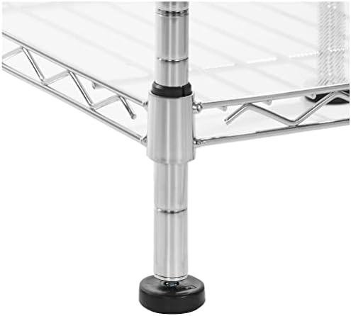 Amazon Basics Expandable Adjustable Metal Closet Organizer with Hanging Rod, Clothes Rack, Shelves, 57-80 x 14 x 72 inches (LxWxH), Chrome