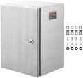 Steel Electrical Box, 20"x 16"x 8", 304 Stainless Steel Electrical Enclosure Box, Wall-Mounted Outdoor Electrical Electronic Equipment Enclosure with Mounting Plate Hinges Lock, IP66 Waterproof